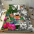 Fiji Bedding Set White - Turtle Plumeria Banana Leaf Crest - Polynesian Pride