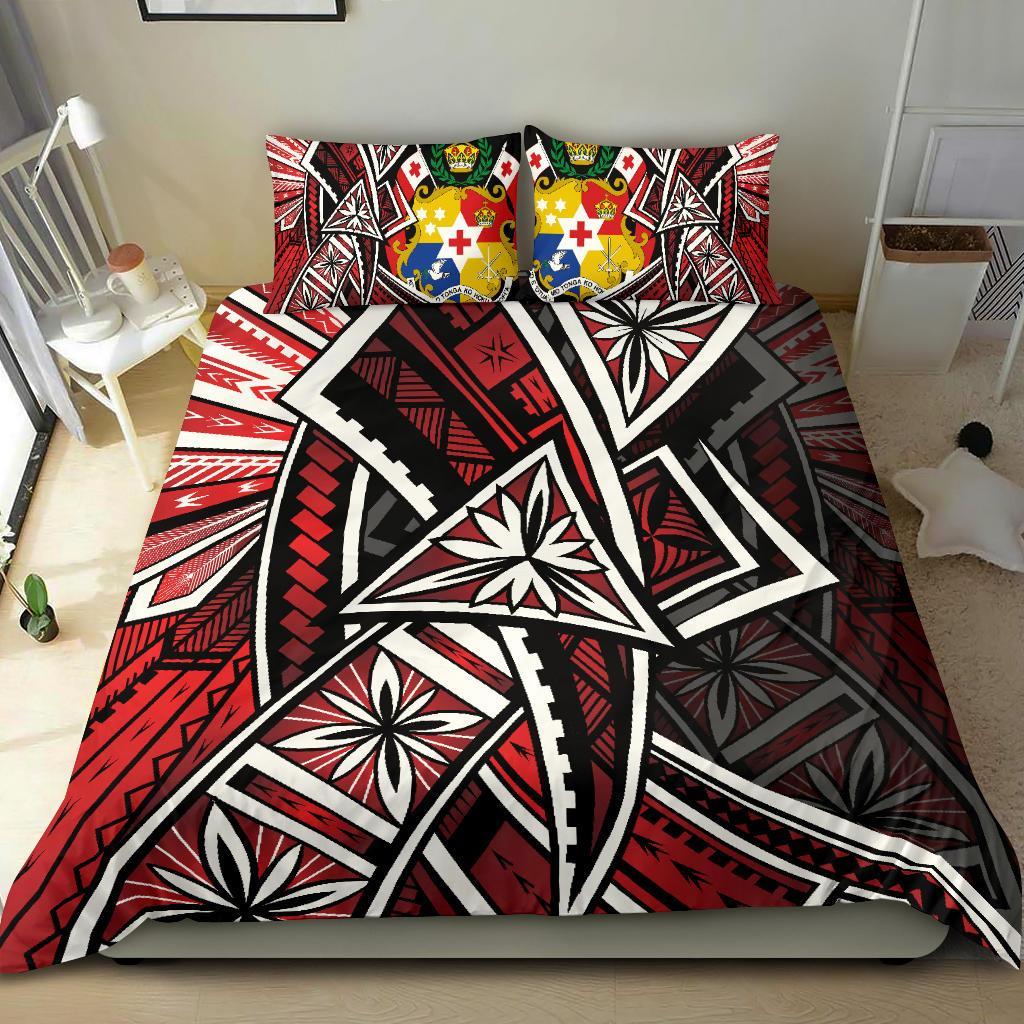 Tonga Polynesian Bedding Set - Tribal Flower Special Pattern Red Color - Polynesian Pride
