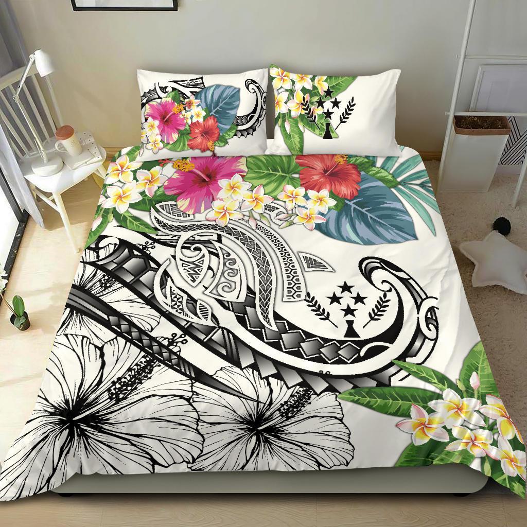 Kosrae Polynesian Bedding Set - Summer Plumeria (White) - Polynesian Pride