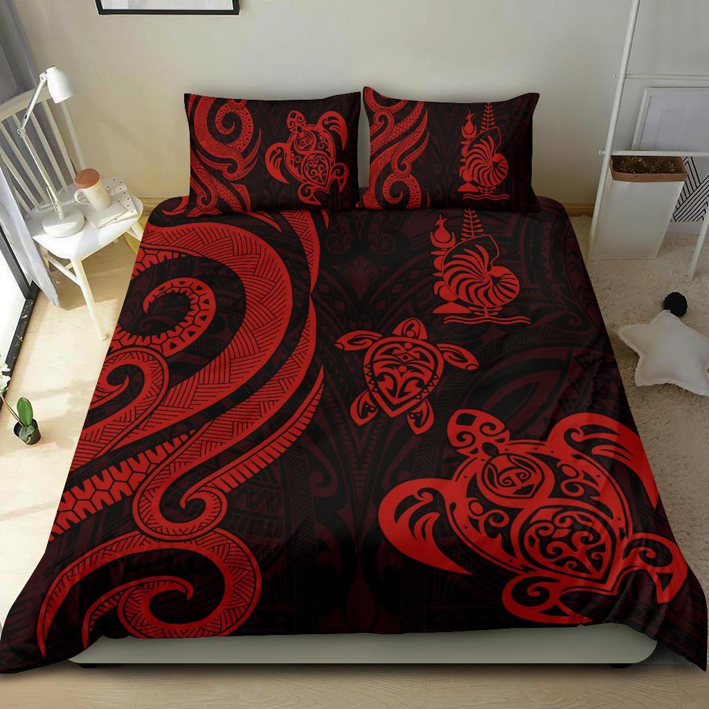 New Caledonia Bedding Set - Red Tentacle Turtle Red - Polynesian Pride