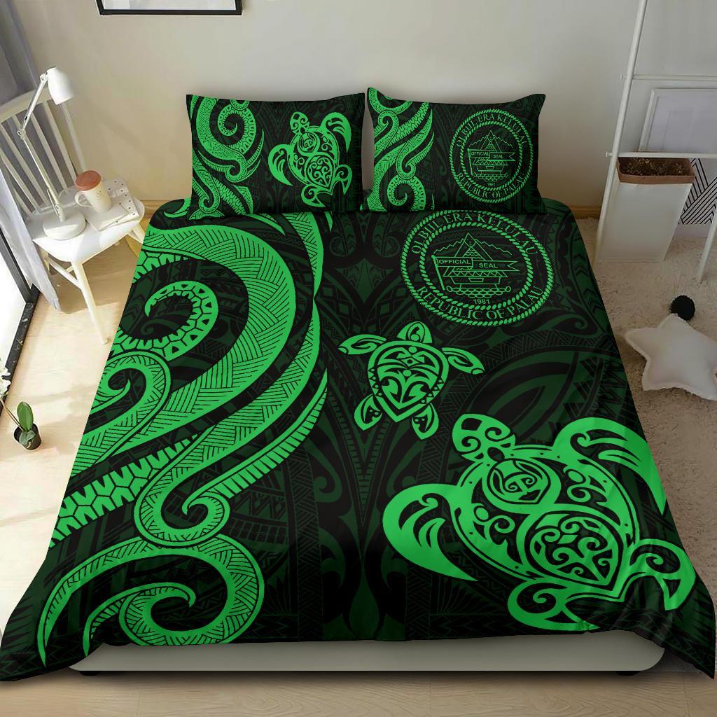 Palau Bedding Set - Green Tentacle Turtle Green - Polynesian Pride