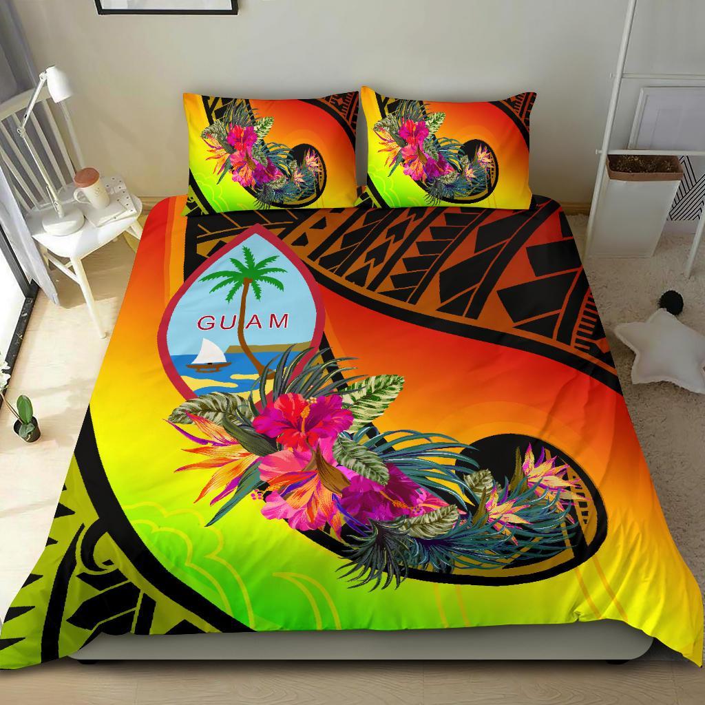 Guam Bedding Set - Polynesian Hook And Hibiscus (Raggae) Raggae - Polynesian Pride