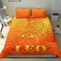 Sun In Leo Zodiac Bedding Set Polynesian Tattoo Simple - Orange - Polynesian Pride