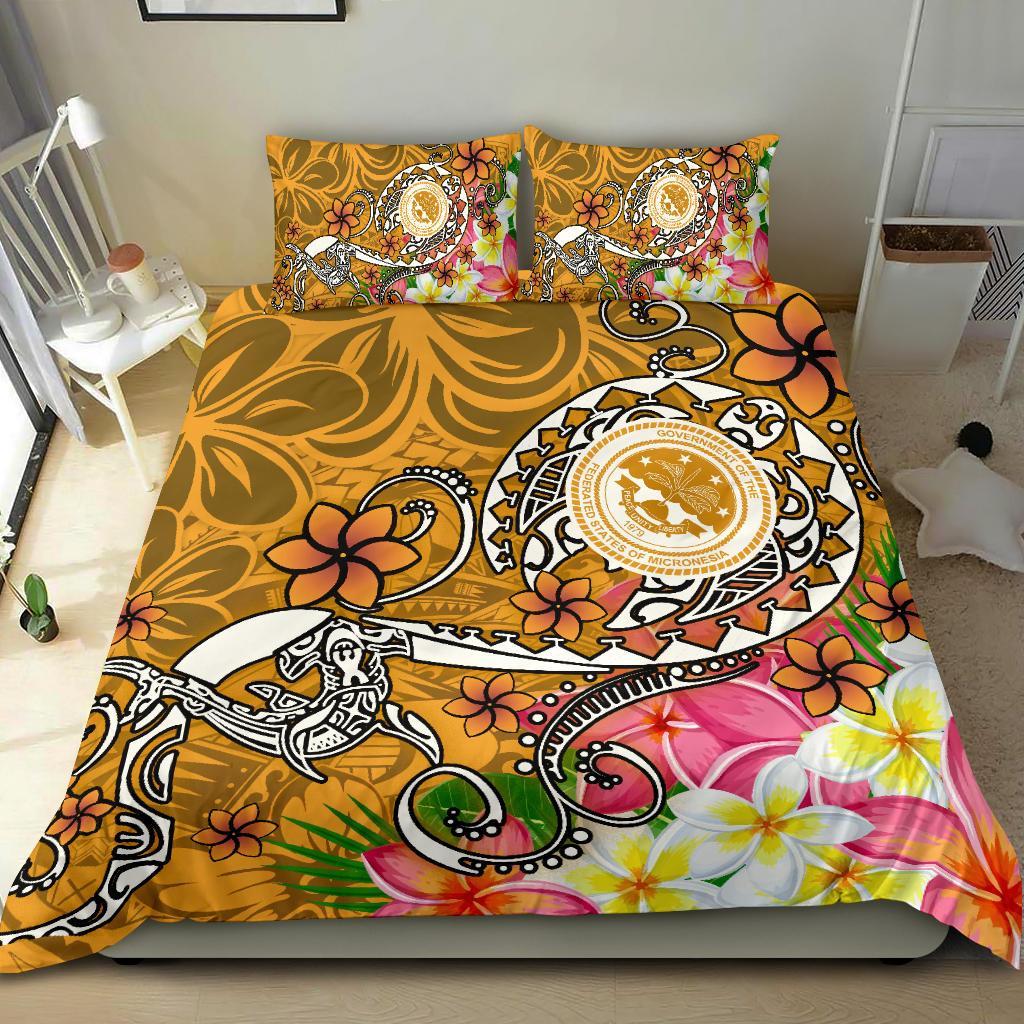 FSM Bedding Set - Turtle Plumeria (Gold) - Polynesian Pride