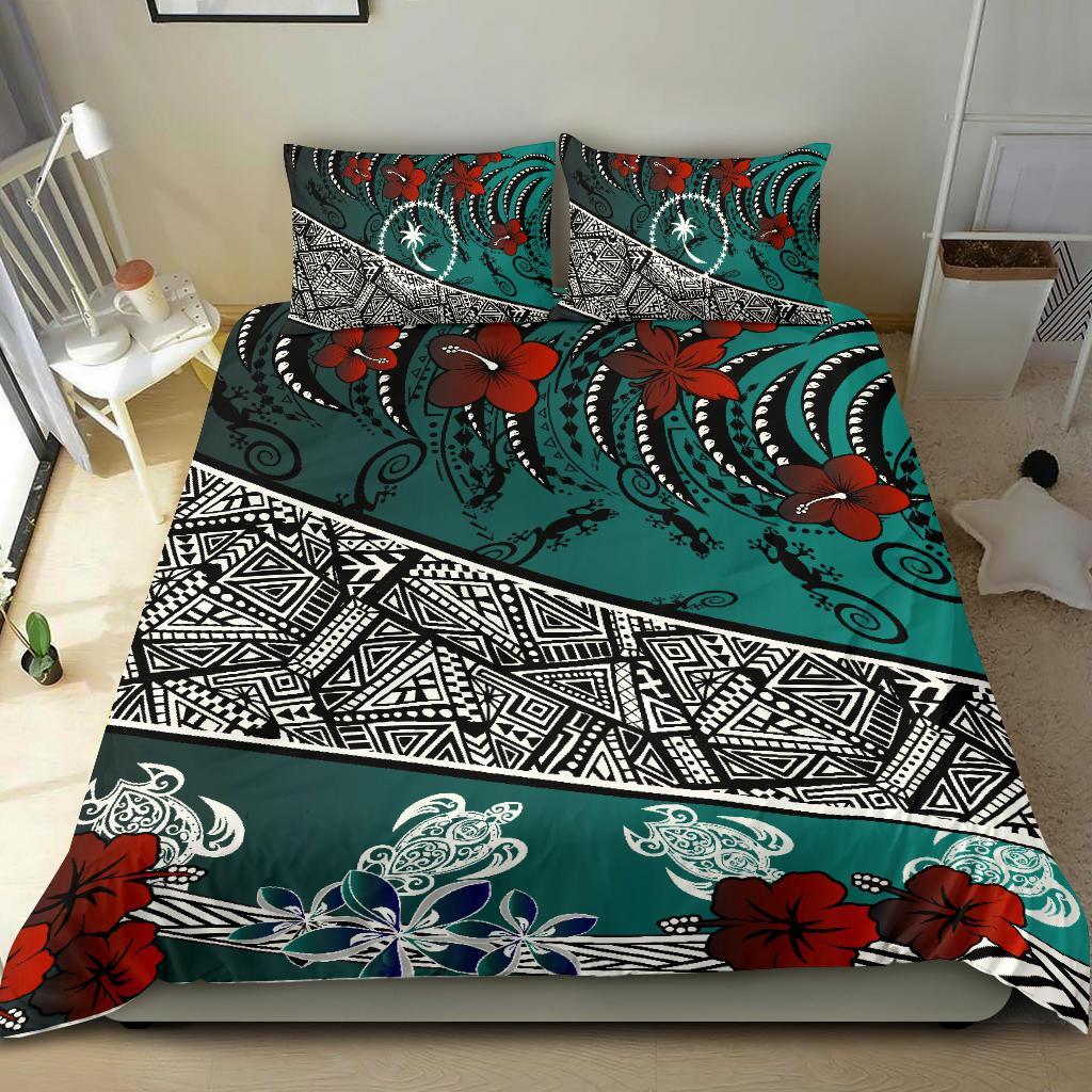 Chuuk Bedding Set - Lizard And Turtle Green Green - Polynesian Pride