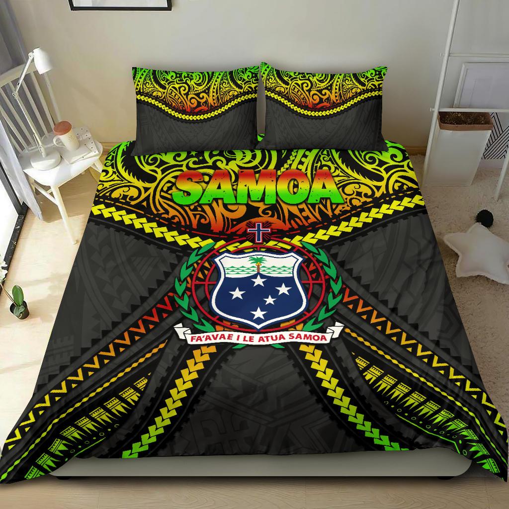 Samoa Bedding Set Polynesian Tattoo Seashore Reggae - Polynesian Pride