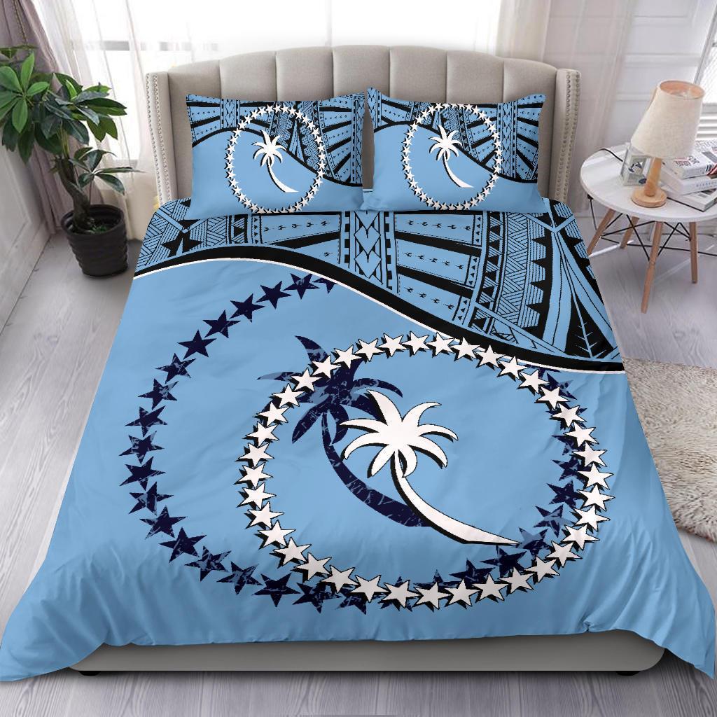 Chuuk Duvet Cover Set - Chuuk Flag Blue - Polynesian Pride