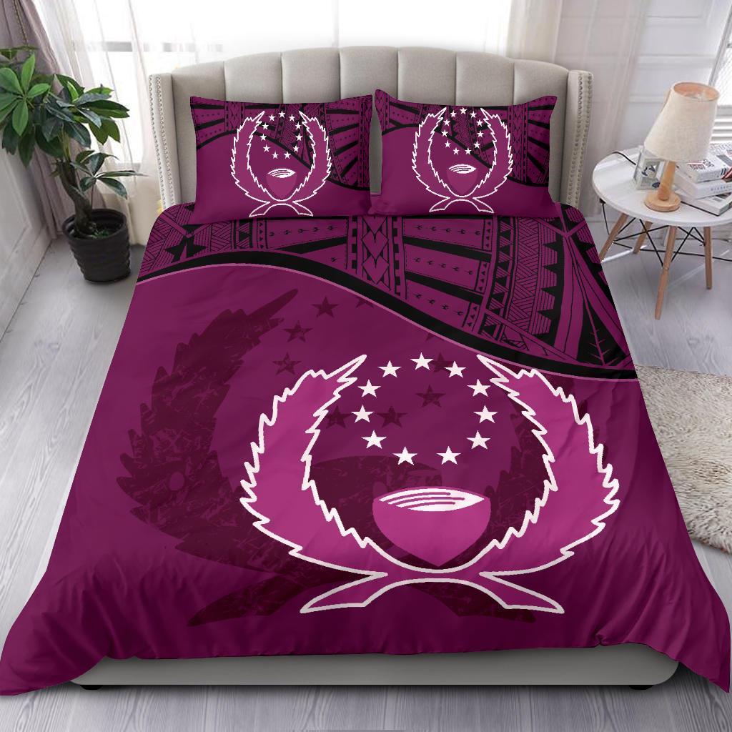 Pohnpei Duvet Cover Set - Pohnpei Flag Pink - Polynesian Pride