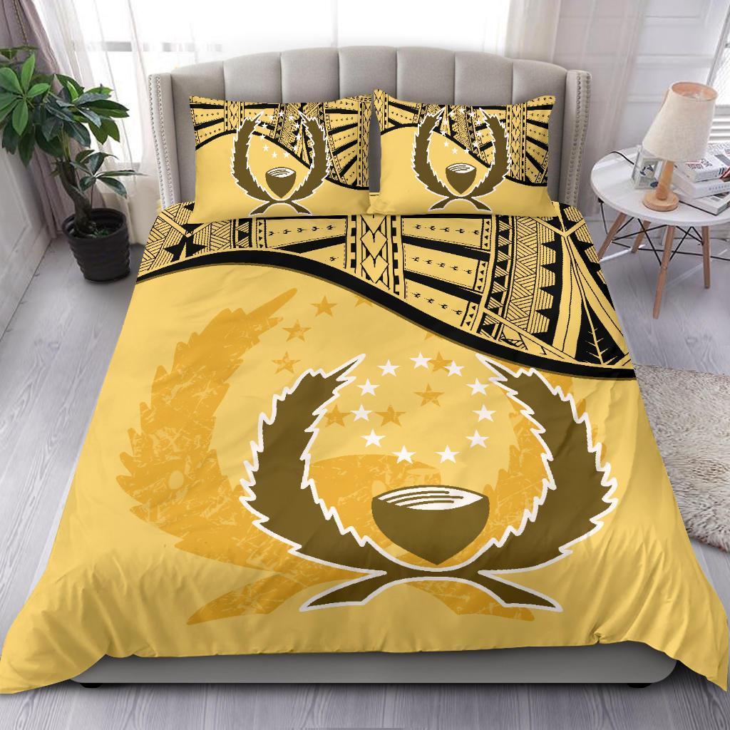 Pohnpei Duvet Cover Set - Pohnpei Flag Yellow - Polynesian Pride