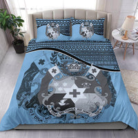 Tonga Duvet Cover Set - Tonga Coat Of Arms Blue - Polynesian Pride