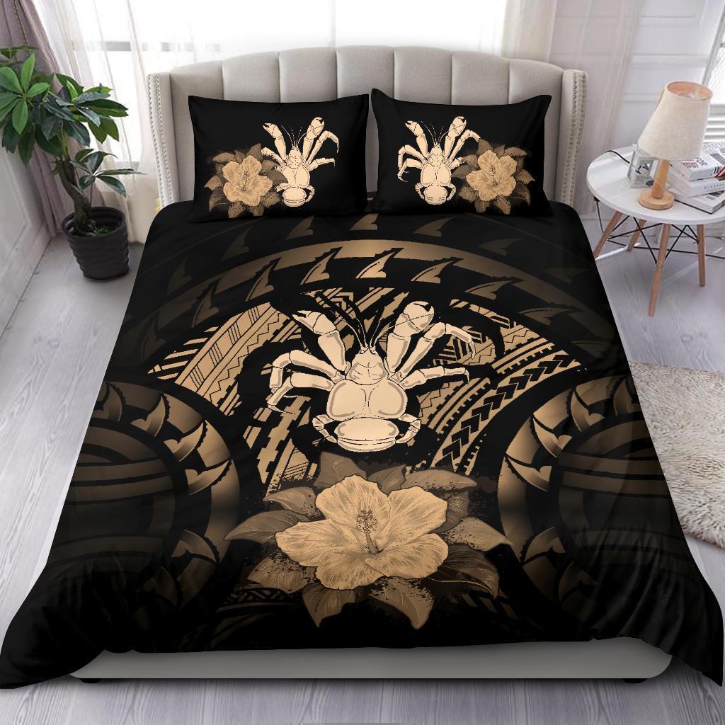 Niue Duvet Cover Set - Coconut Crab & Brown Hibiscus - Polynesian Pride