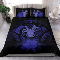 Niue Duvet Cover Set - Coconut Crab & Dark Blue Hibiscus - Polynesian Pride