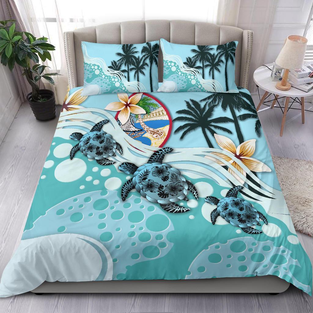 Guam Bedding Set - Blue Turtle Hibiscus - Polynesian Pride