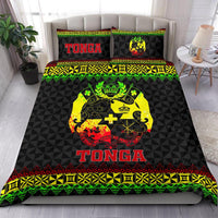 Polynesian Bedding Set - Tonga Coat Of Arms Duvet Cover Set Reggae Version Art - Polynesian Pride