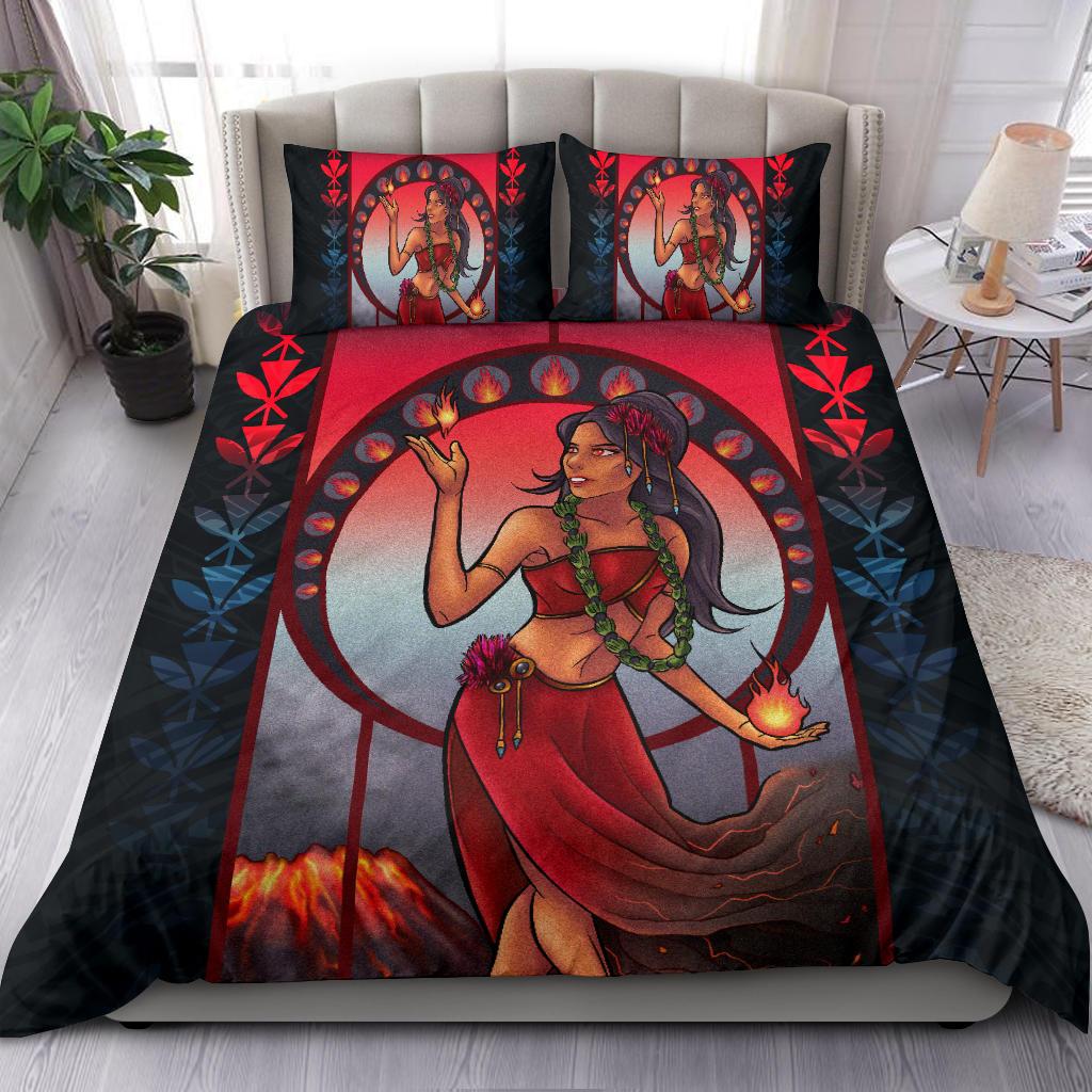 Polynesian Hawaii Duvet Cover Set Set - Pele Hawaiian Girl - Polynesian Pride