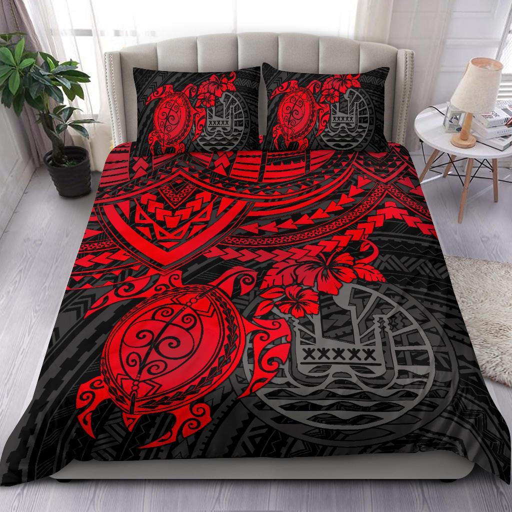 Tahiti Polynesian Duvet Cover Set - Red Turtle RED - Polynesian Pride
