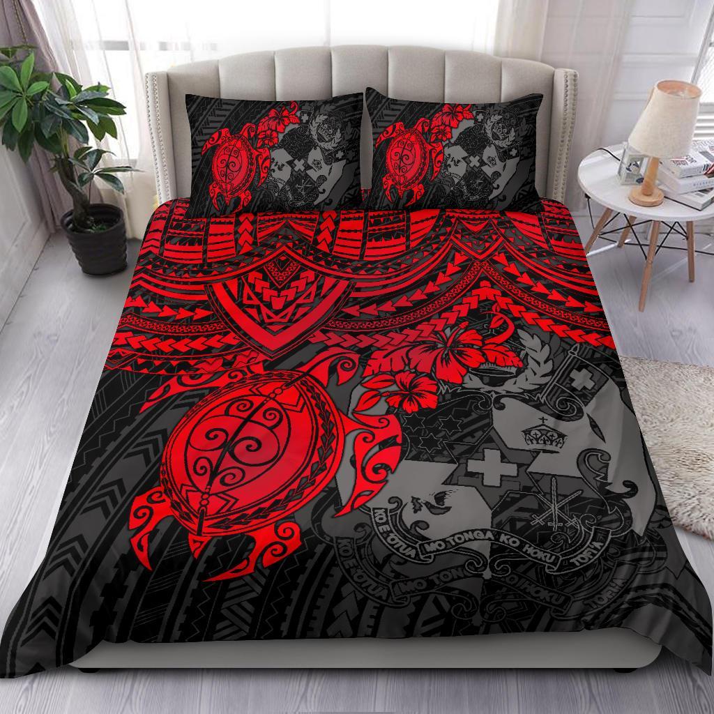 Tonga Polynesian Duvet Cover Set - Red Turtle - Polynesian Pride