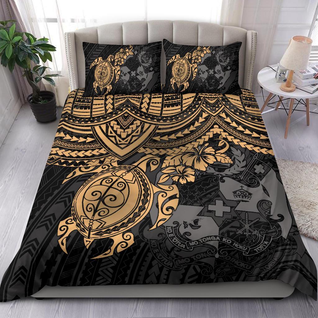 Tonga Polynesian Duvet Cover Set - Golden Turtle - Polynesian Pride