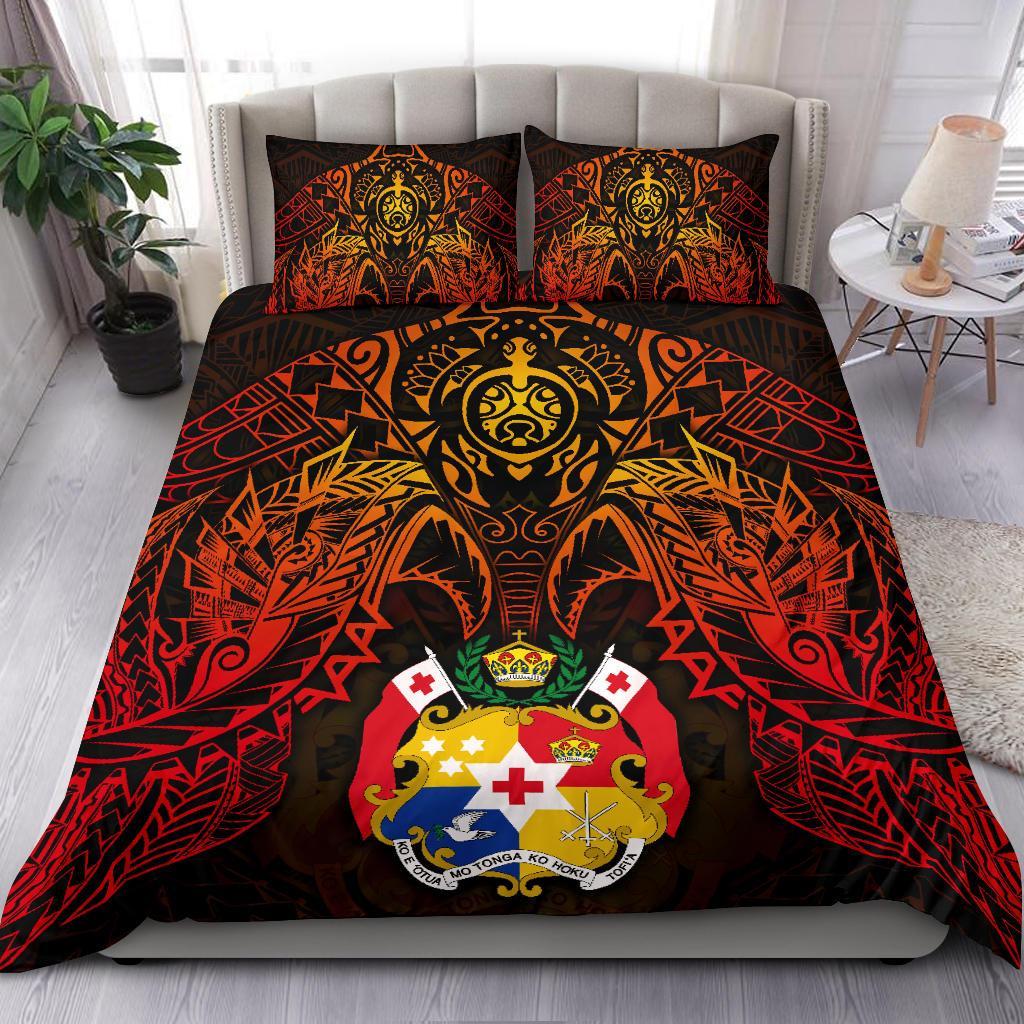 Tonga Polynesian Duvet Cover Set - Red Manta Ray RED - Polynesian Pride