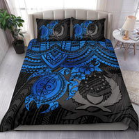 Pohnpei Polynesian Duvet Cover Set - Polynesian Blue Turtle Black - Polynesian Pride