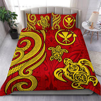 Polynesian Bedding Set - Hawaii (Kanaka Maoli) Duvet Cover Set Tentacle Turtle Red - Polynesian Pride