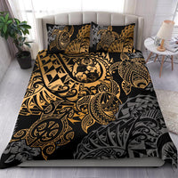 Polynesian Duvet Cover - Tonga Bedding Set - Gold Turtle Flowing - Polynesian Pride