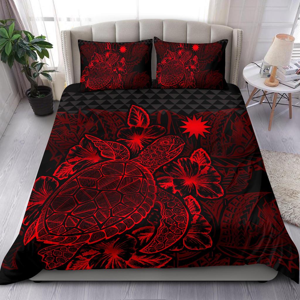 Polynesian Bedding Set - Nauru Duvet Cover Set Red Color - Polynesian Pride