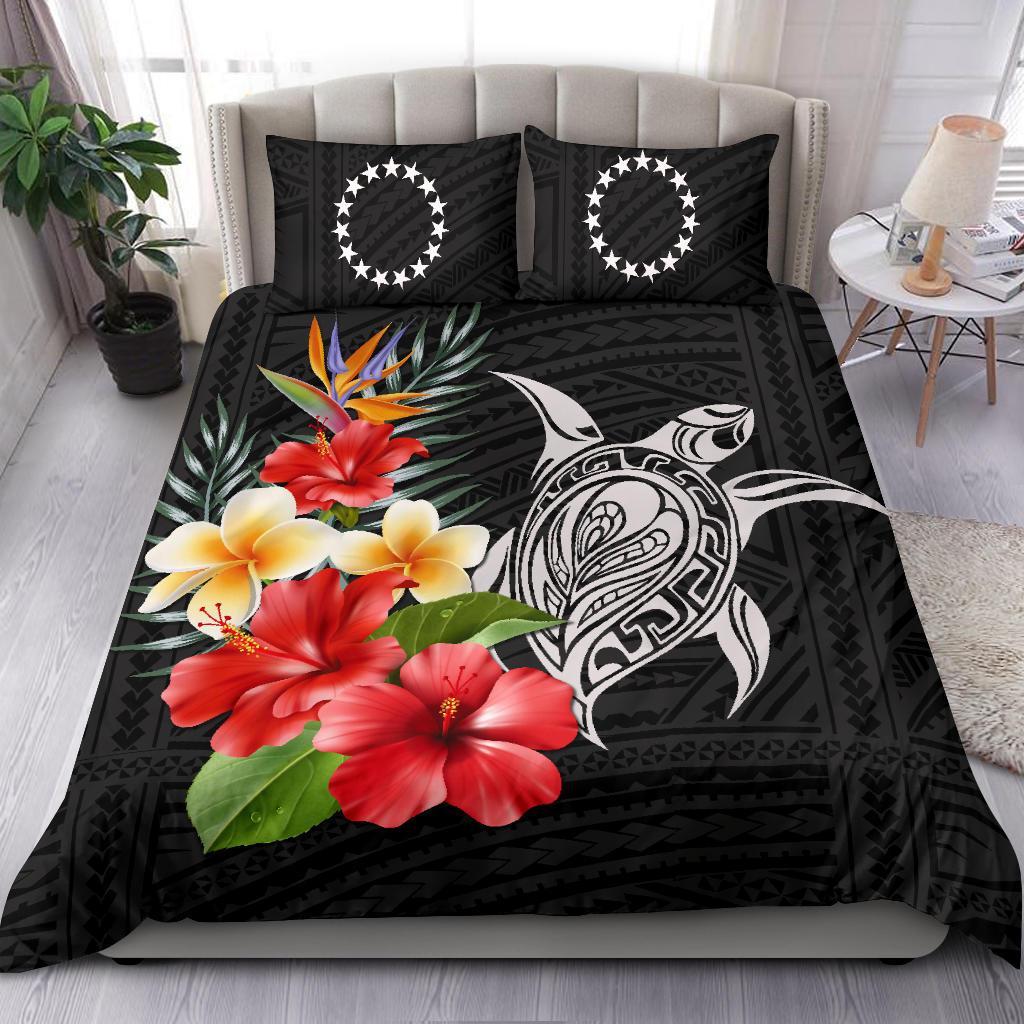 Polynesian Duvet Cover Set - Cook Island Bedding Set Polynesia Hibiscus And Plumeria - Polynesian Pride