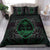 Guam Polynesian Bedding Set - Green Hibiscus Coat Of Arms Black - Polynesian Pride