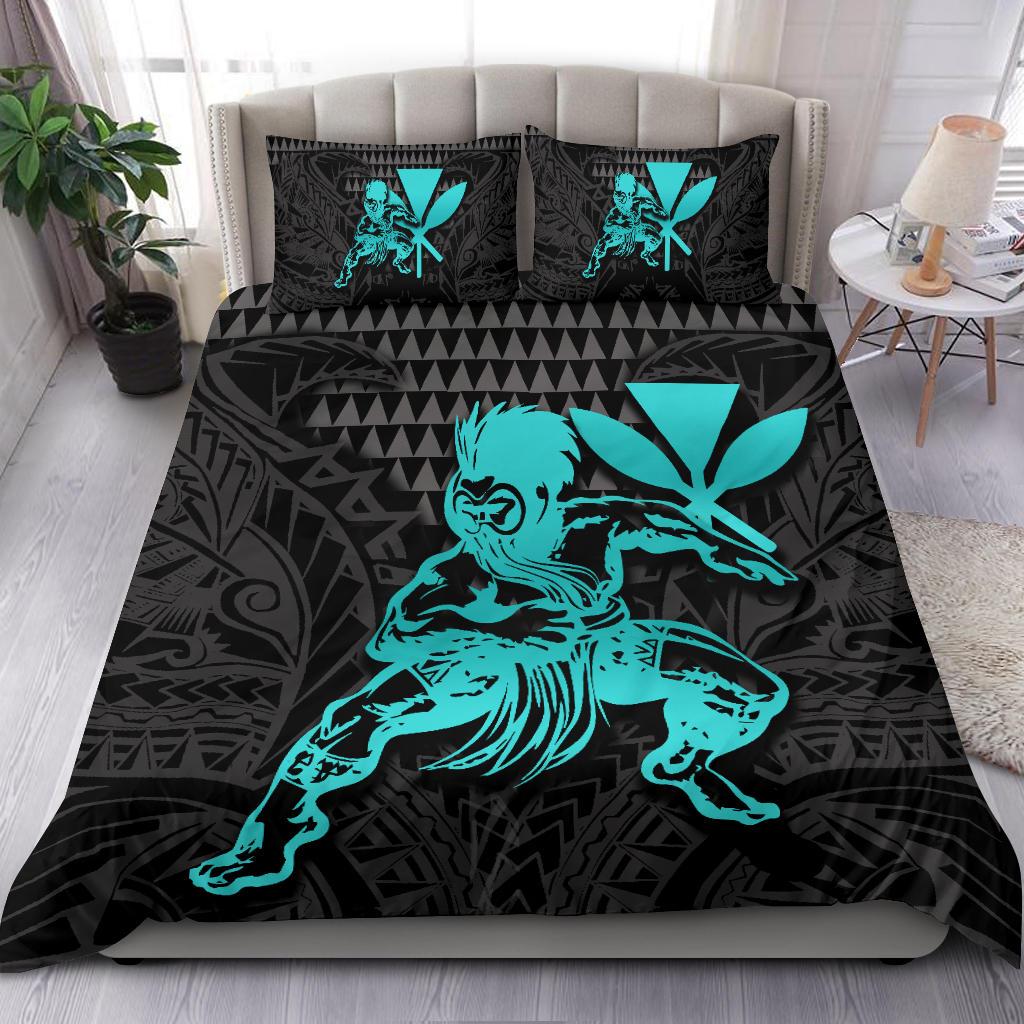 Polynesian Bedding Set - Hawaii Duvet Cover Set Warriors Emerald Color - Polynesian Pride