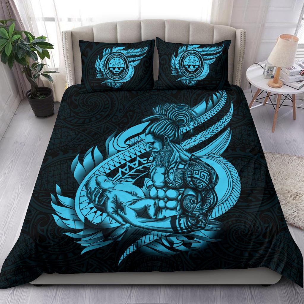 Polynesian Bedding Set - Federated States Of Micronesia Duvet Cover Set Father And Son Emerald - Polynesian Pride