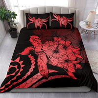 Hawaii Bedding Set - Hawaii Turtle Hibiscus Polynesian Vintage Bedding Set - Red - Polynesian Pride