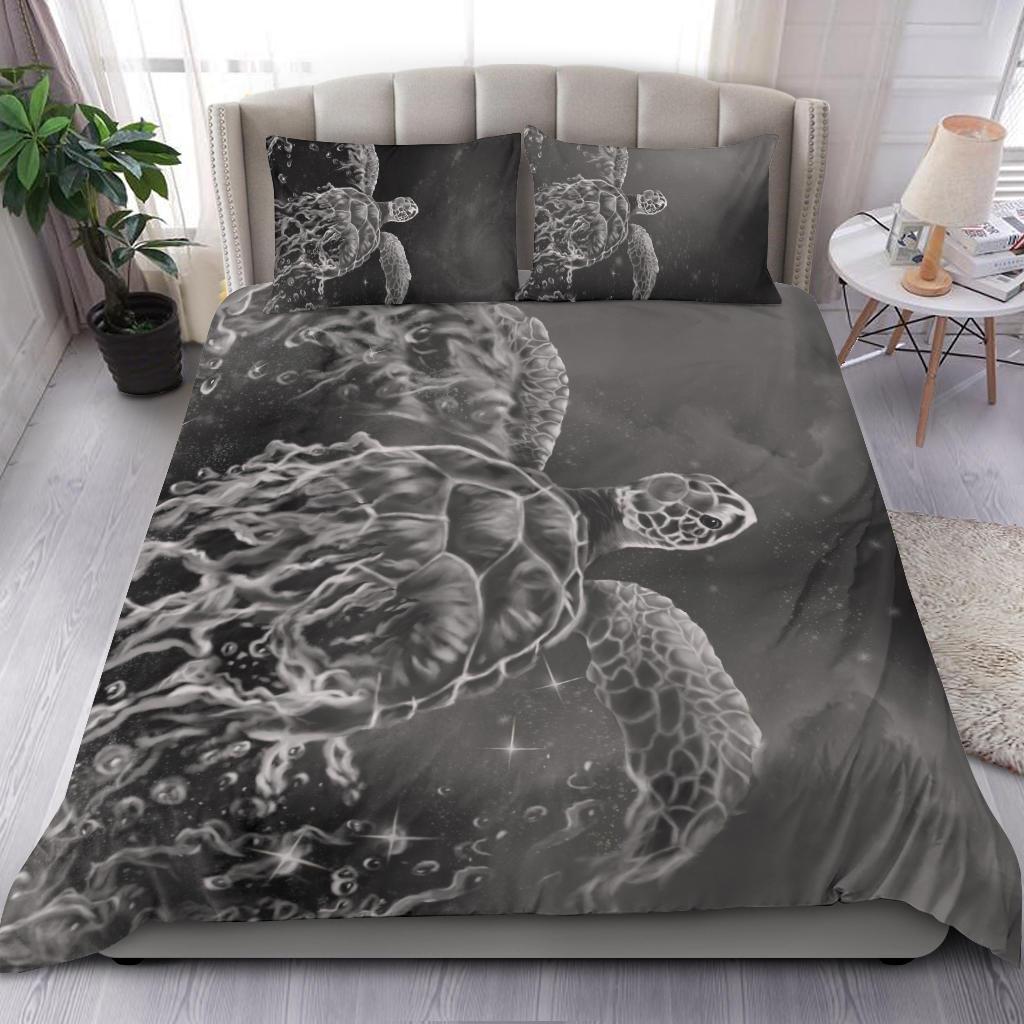 Hawaii Sea Turtle Water Color Travel Galaxy Bedding Set - AH - White - Polynesian Pride