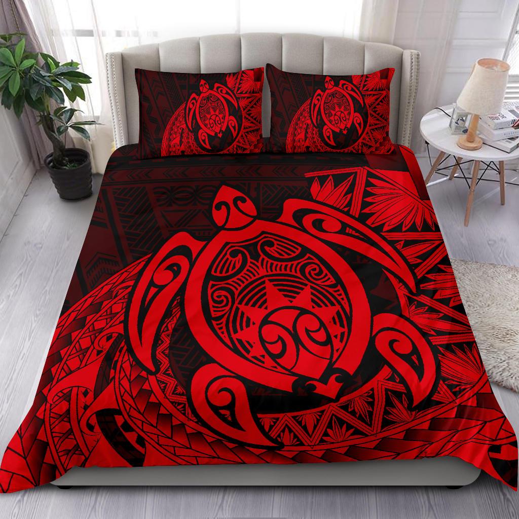 Hawaii Bedding Set - Hawaii Polynesian Turtle Bedding Set - Daria Style Red - Polynesian Pride