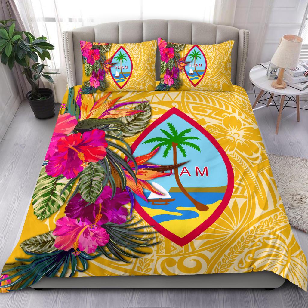 Guam Bedding Set - Hibiscus Polynesian Pattern Yellow Version Yellow - Polynesian Pride