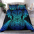 Maori Face Fern New Zealand Bedding Set Blue Blue - Polynesian Pride