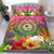 Chuuk Polynesian Bedding Set - Manta Ray Tropical Flowers Pink - Polynesian Pride