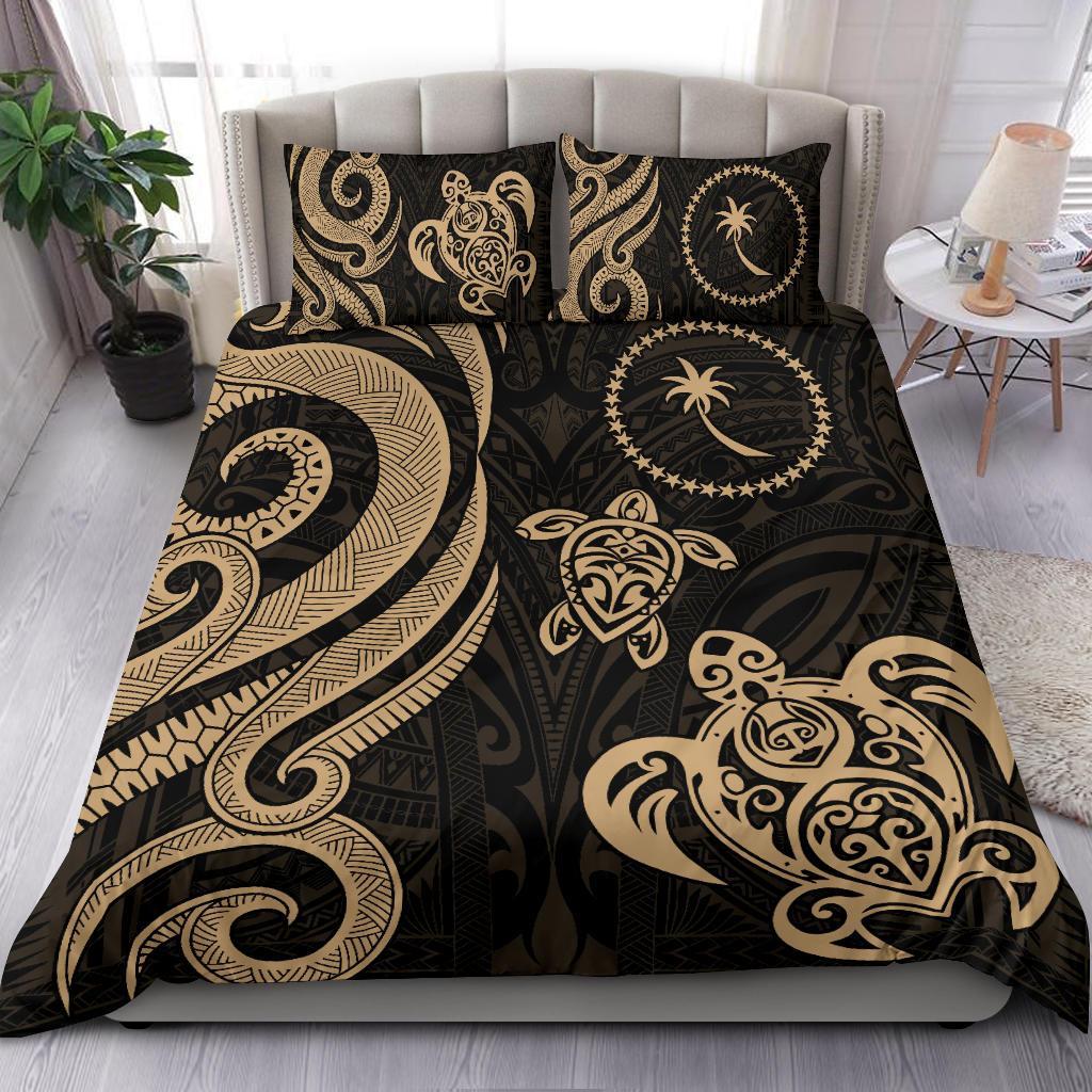 Chuuk Micronesian Bedding Set - Gold Tentacle Turtle - Polynesian Pride