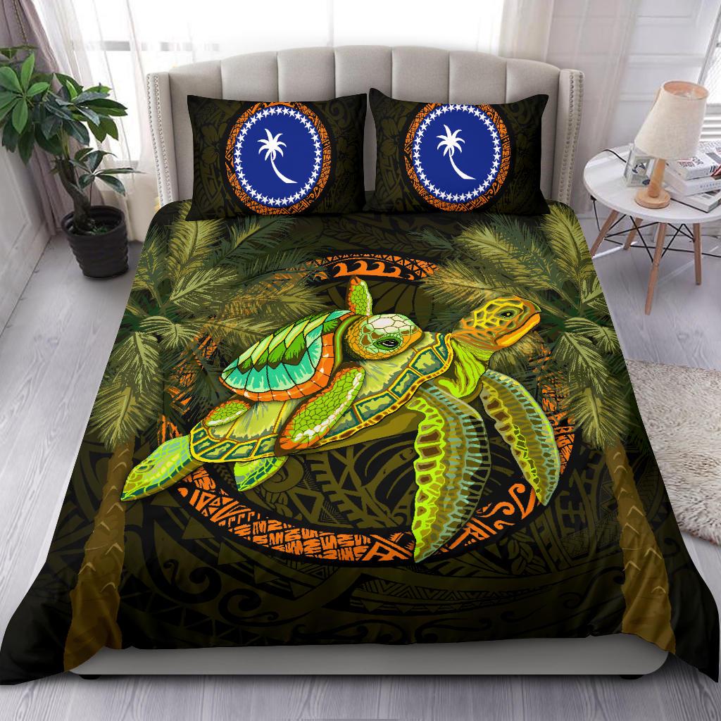 Chuuk Bedding Set - Polynesian Turtle Palm Tree Green - Polynesian Pride