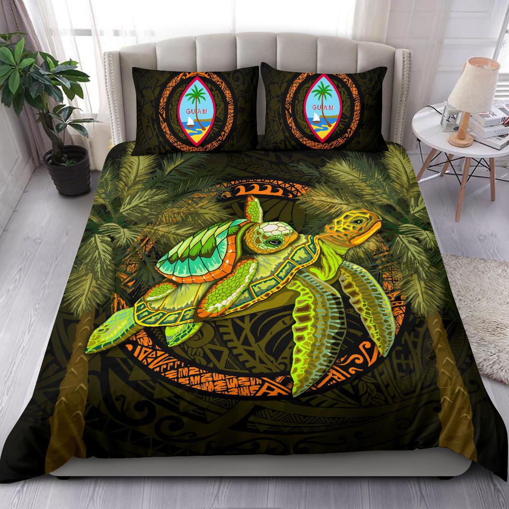 Guam Bedding Set - Polynesian Turtle Palm Tree Green - Polynesian Pride