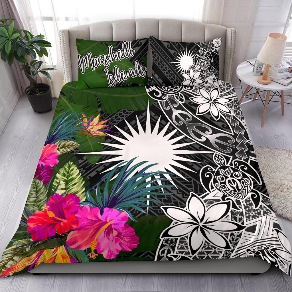 Marshall Islands Bedding Set - Turtle Plumeria Banana Leaf - Polynesian Pride