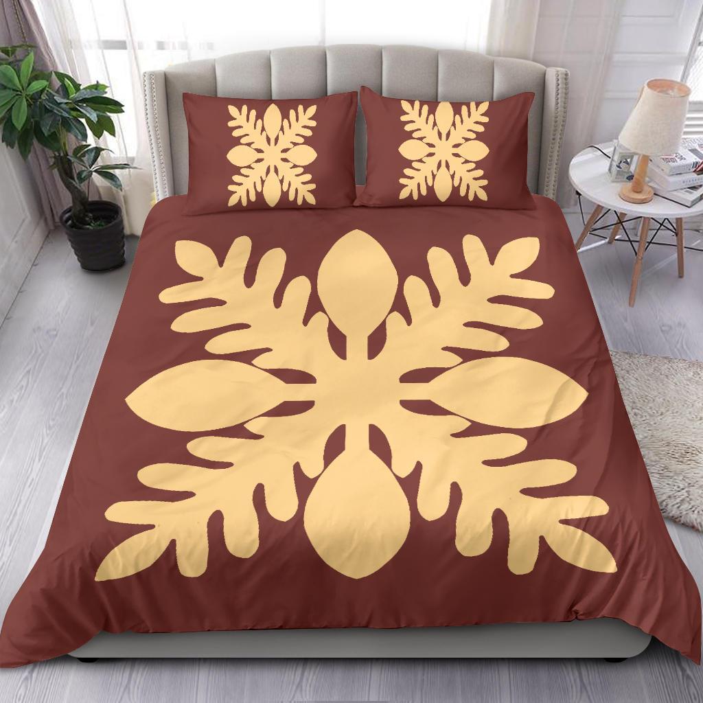 Hawaiian Royal Pattern Bedding Set - Coral - D1 Style - Polynesian Pride