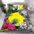 Palau Bedding Set White - Turtle Plumeria Banana Leaf White - Polynesian Pride