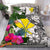 Hawaii Bedding Set White - Turtle Plumeria Banana Leaf 3 Pieces Bedding Set White - Polynesian Pride