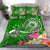 Samoa Custom Personalised Bedding Set - Turtle Plumeria (Green) - Polynesian Pride