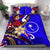 Chuuk Bedding Set - Tribal Flower With Special Turtles Blue Color - Polynesian Pride