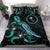 Chuuk Polynesian Bedding Set - Turtle With Blooming Hibiscus Turquoise Turquoise - Polynesian Pride