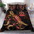 Vanuatu Polynesian Bedding Set - Turtle With Blooming Hibiscus Gold Gold - Polynesian Pride