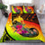 Papua New Guinea Bedding Set - Polynesian Hook And Hibiscus (Raggae) - Polynesian Pride