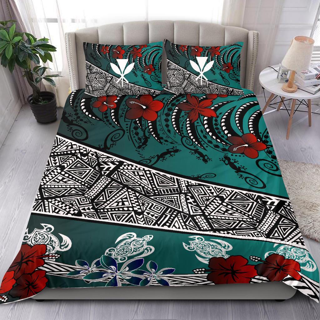Hawaii Bedding Set - Lizard And Turtle Green - Polynesian Pride